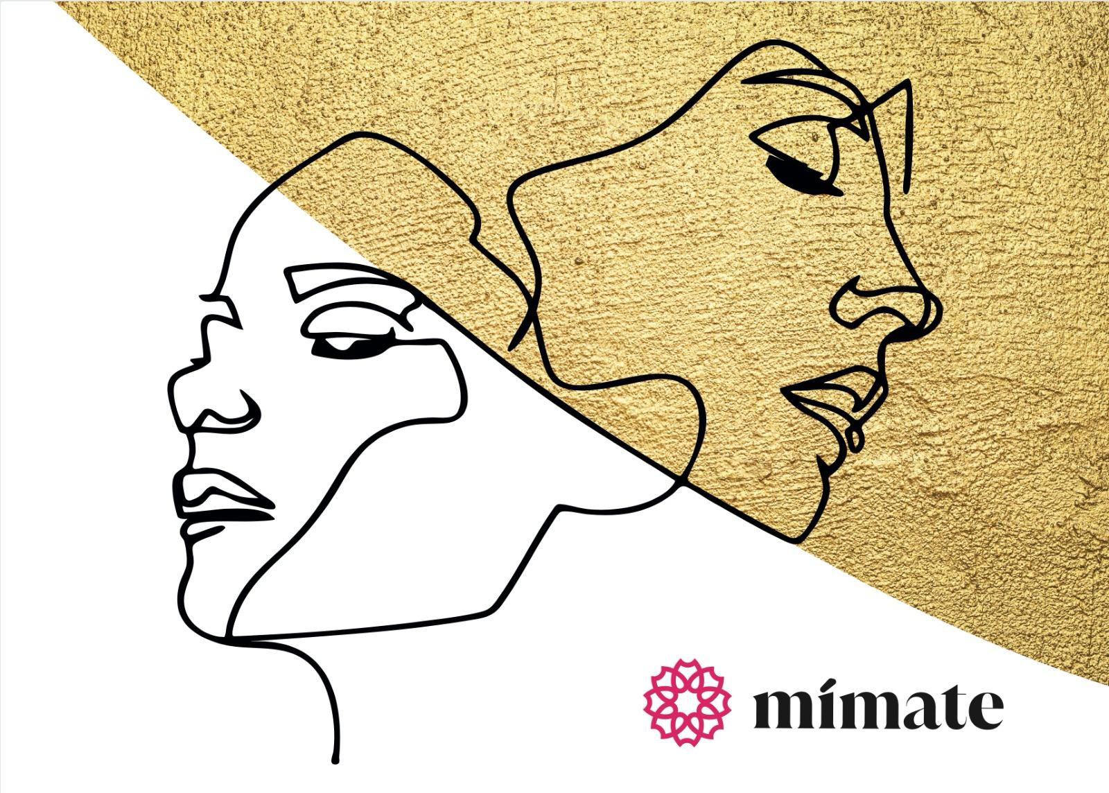 Ilustración de mímate que decora el escaparate del centro